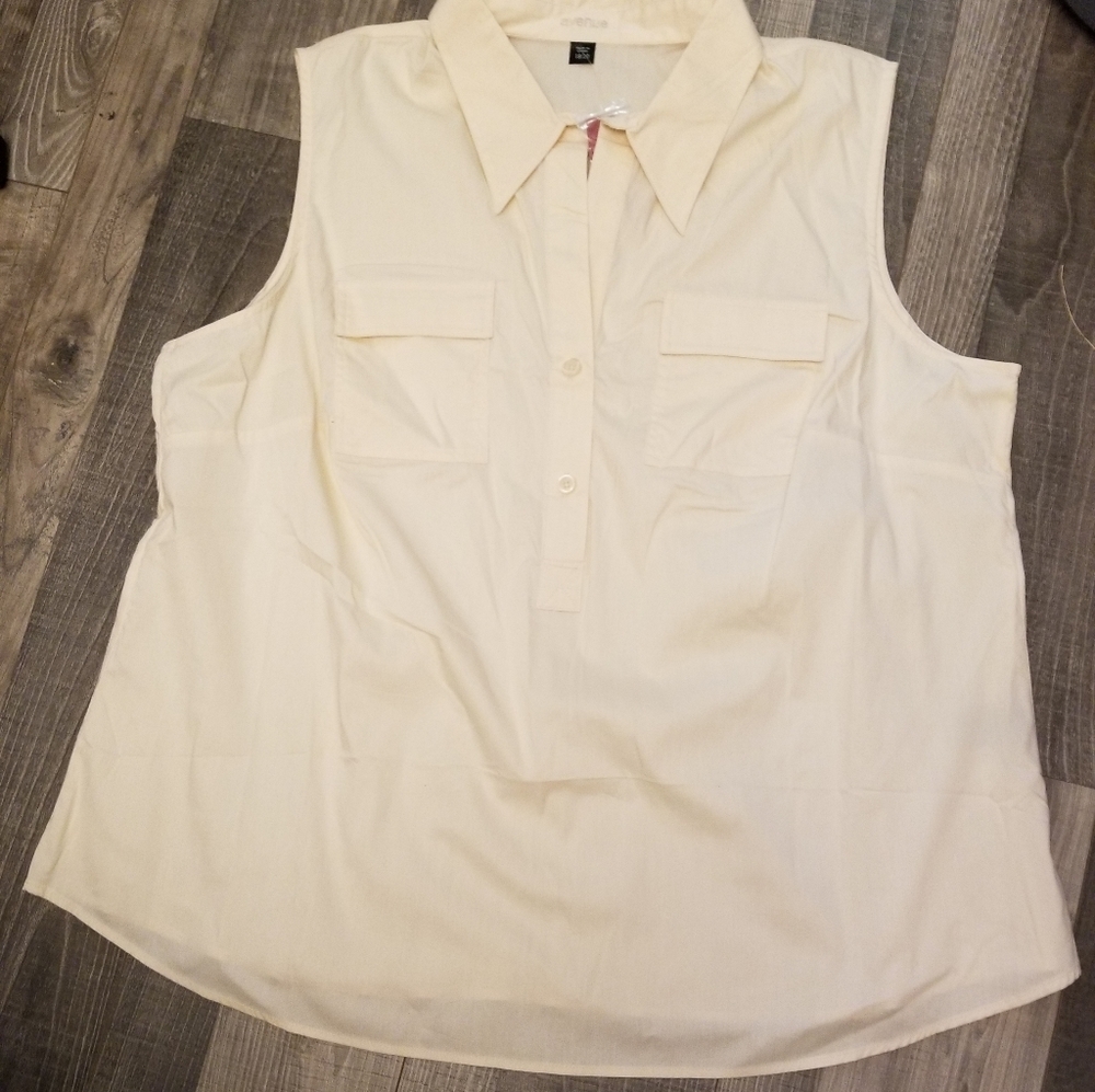 Yellow Sleeveless Dress Blouse Sz18 new w tags